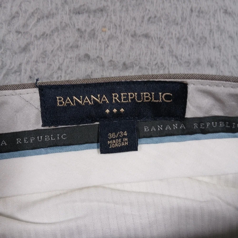 Banana‎ Republic Men's 36x34 Dress Pants Gray Flat Front Wool Blend